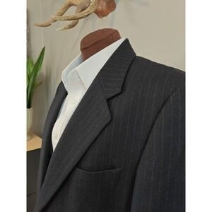 Bespoke 42R Blue Stripe Heavy Wool Blazer Mens 2 Button Sport Coat R603